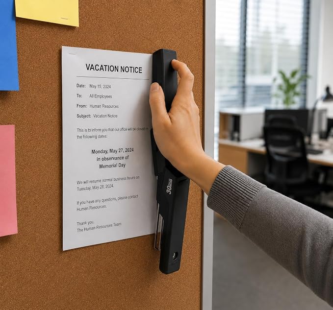 Metal Stapler with 830 Staples,Black Stapler,Staplers for Desk | 30 Sheet Capacity, Office Stapler,Non-Slip