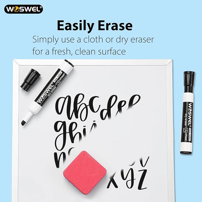 WOSWEL Dry Erase Markers, Chisel Tip Whiteboard Markers, Low Odor Thick Dry Markers, 100 Bulk 10 Assorted Colors for Teachers, Classroom, Office & Home Use (Pack of 2)