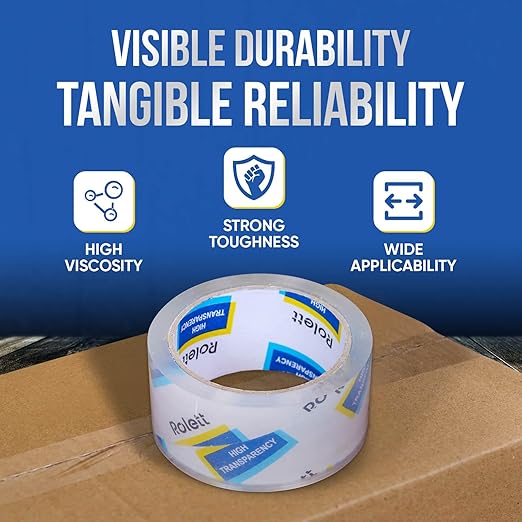 Packing Tape, 12 Rolls Shipping Tape, Heavy Duty Packaging Tape 1.88” x 60 yd, Clear Packing Tape Refills, Box Tape for Shipping, Mailing, Moving & Storage, Strong Seal on All Box Types