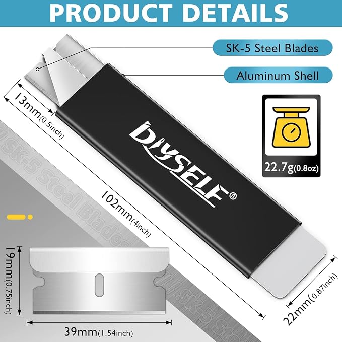 DIYSELF 48 Pack Box Cutter Retractable, Utility Knife with Locking Blade | Quick-Retract Box Cutter Knife for Paper and Packaging, Controlled-Slide Razor Blade Knife for Cardboard, Models, School