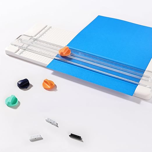 Likart 6-Pack Paper Cutter Replacement Blade kit,Compatible for Cricut Portable Trimmer/Basic Trimmer/Cricut Roll Holder,4 Cutting Blades & 2 Scoring Blades with a Holder,Light Green