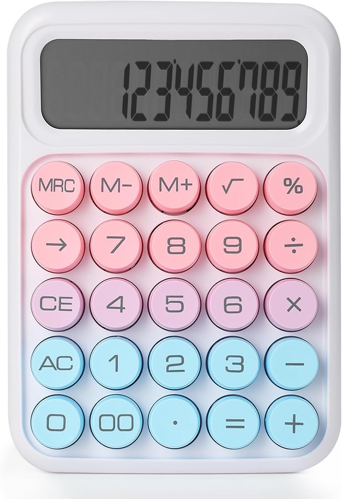 Mr. Pen- Mechanical Switch Calculator, 12 Digit Large LCD Display | Colorful with Big Buttons, Mechanical Switch Calculator for Home, School, Office