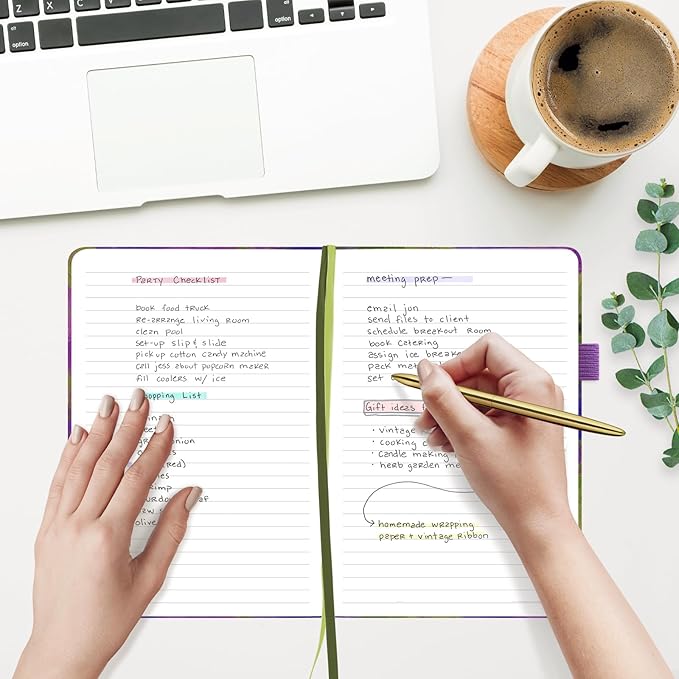 &And Per Se Hardcover Notebook – A5 5.7"x8" College Ruled, 160 Pages, 100gsm Thick Paper – Aesthetic Journal for Women, Gift-Ready Planner, Everyday Writing Notebook (Lavender Grove)
