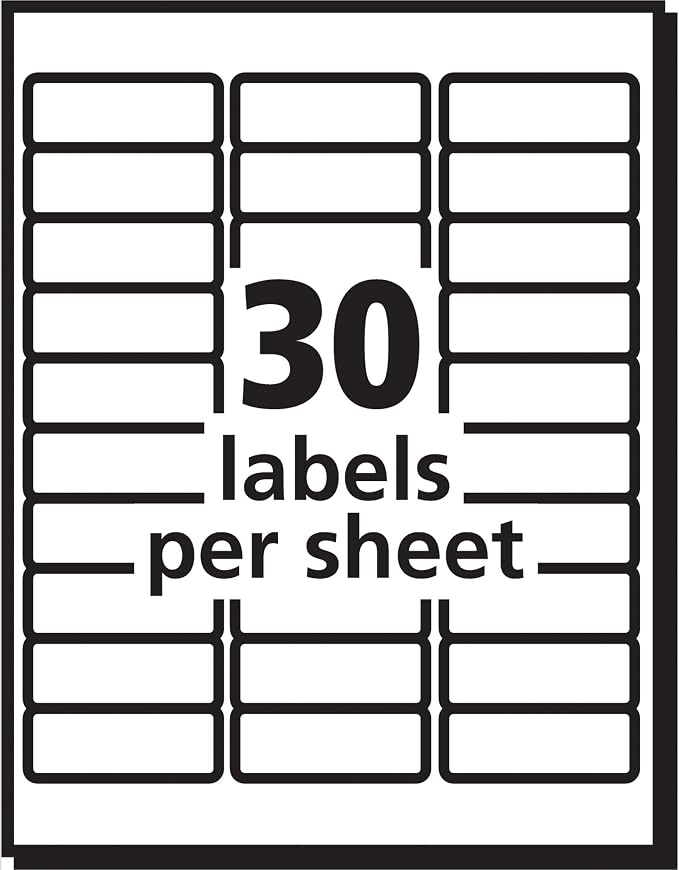 Avery Easy Peel Address Labels, Inkjet Printers, White, Box of 750 Labels (08160), 1" x 2-5/8" (Pack of 5)