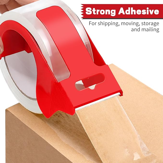 Clear Heavy Duty Packing Tape with Dispenser, 2 Rolls Strong & Durable Shipping Tape, 1.88 Inches x 55 Yards Packaging Tape, for Packing Boxes, Moving Supplies, Shipping and Mailing