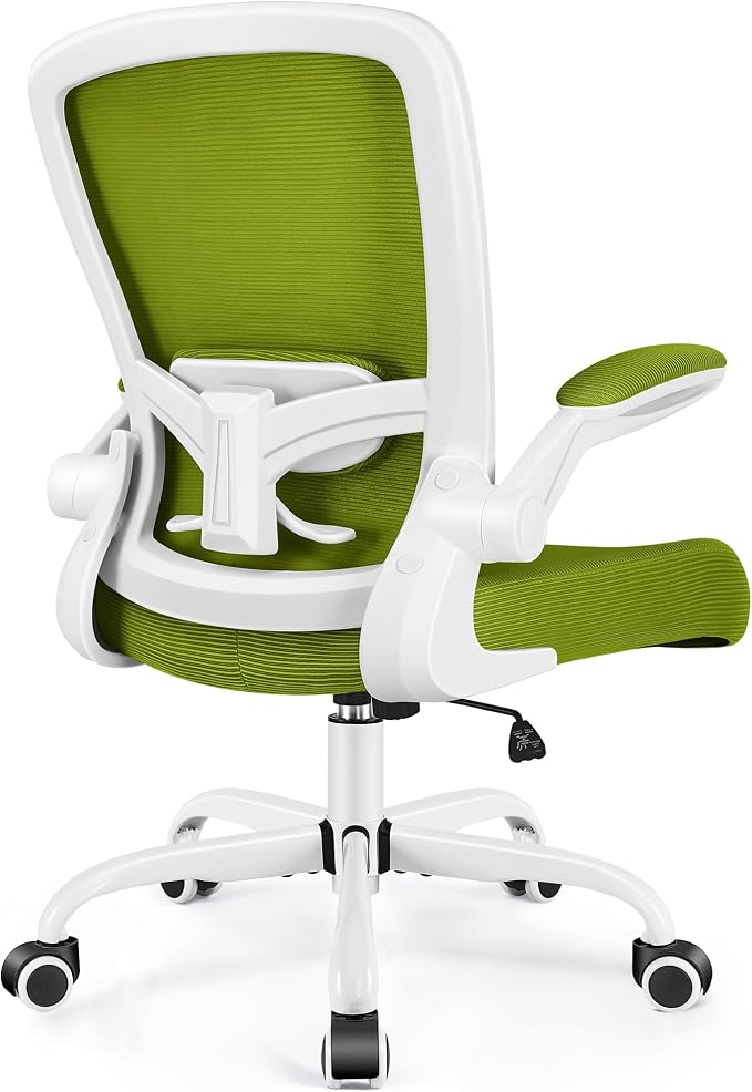 FelixKing Office Chair, Ergonomic Desk Chair Breathable Mesh Chairs Adjustable High Back Lumbar Support Flip-up Armrests, Executive Rolling Swivel Comfy Computer Chairs Home Office Avocado Green