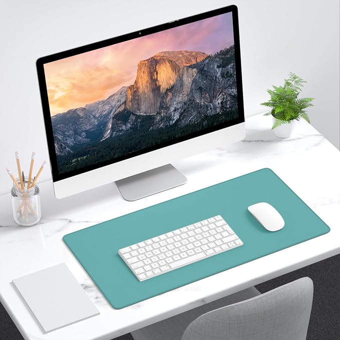 Dapesuom Large Mouse Pad, Extended Gaming Mouse Mat with Stitched Edges, Full Size Desk Mats with Non-Slip Base, Computer Big Desktop Keyboard Pad for Gamer, Laptop, Office, 23.6 x 11.8 in, Green