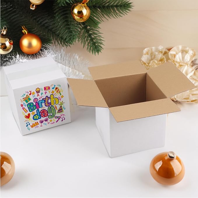 Hoikwo 6x6x6 Shipping Boxes Set of 40, White Corrugated Cardboard Box for Small Business for Packaging Mailing | White Corrugated Cardboard Box for Small Business for Packaging Mailing
