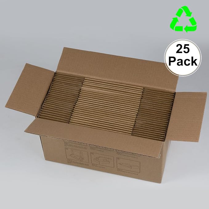 6x4x3 Inches Shipping Boxes Pack of 25, Brown Corrugated Cardboard Boxes for Small Bussiness