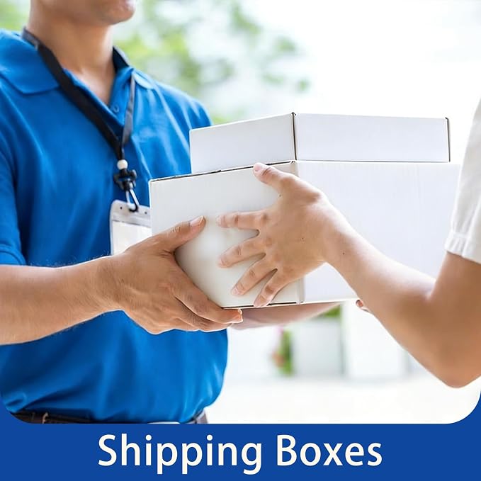 Mefleet 12x12x5" Shipping Boxes 25 Pack Corrugated Cardboard Box White | 3 Layers, Bulk quantity, Packaging for Small Business, Square Mailer Mailing Packing Supplies, Smooth