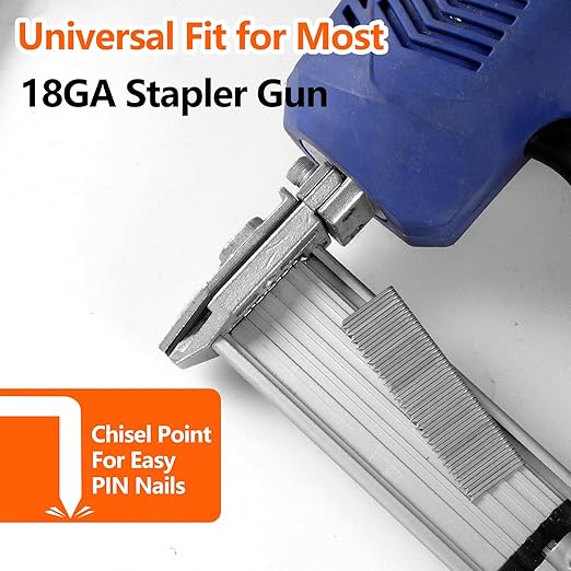 1000-Count 1-1/2 Inch Length, 18 Gauge 1/4 Inch Narrow Crown Staples, Heavy Duty Beveled Chiseled Pointed Galvanized Staples, for Pneumatic, Electric 18GA Stapler Gun