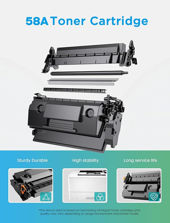 58A CF258A Toner Cartridge Black Compatible for HP 58A CF258A 58X CF258X Toner Cartridges Work with HP LaserJet MFP M428fdw M428fdn M428dw M404 M428 Pro M404n M404dn M404dw Printer (2 Pack, With Chip)