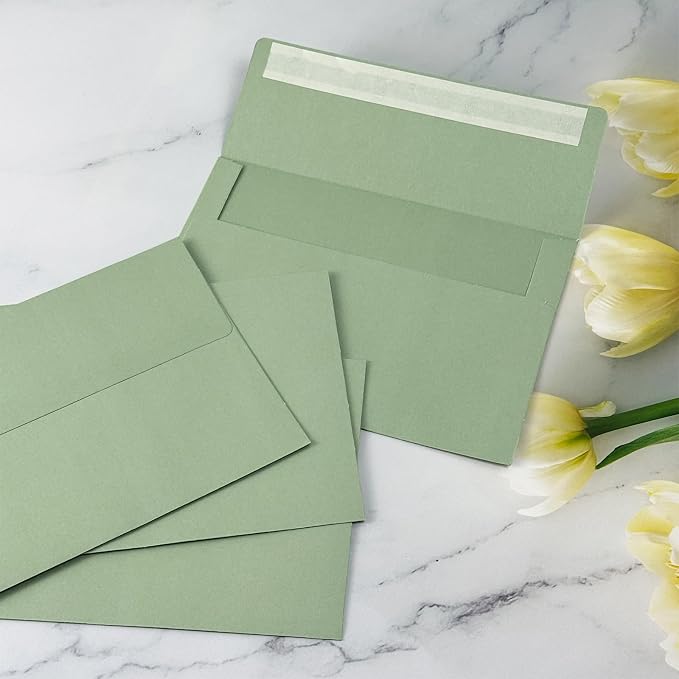 4x6 Envelopes For Invitation (50, Green, A4) | A4 Envelope green,50 pack 4x6 card Envelopes Self Seal,For wedding, greeting cards,baby shower,photos,birthday