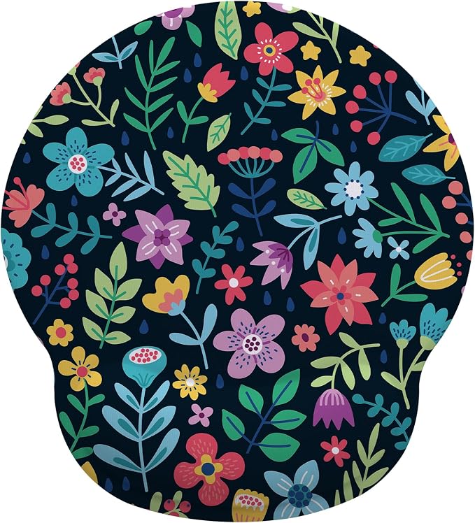 Cute Flowers Mouse Pad with Gel Wrist Support, Smooth Surface Ergonomic Mouse pad, Non-Slip Pain Relief Desk Mat for Gaming, Work & Office Desktop 4