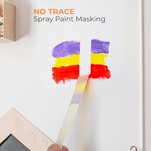 3 Pack White Masking Tape - Painters Tape 0.25 Inch Wide - Multi-Surface, Water Resistant, Indoor & Outdoor Use - 270FT Total - Artist Tape for Paint, Wall, Car, DIY (#4010)