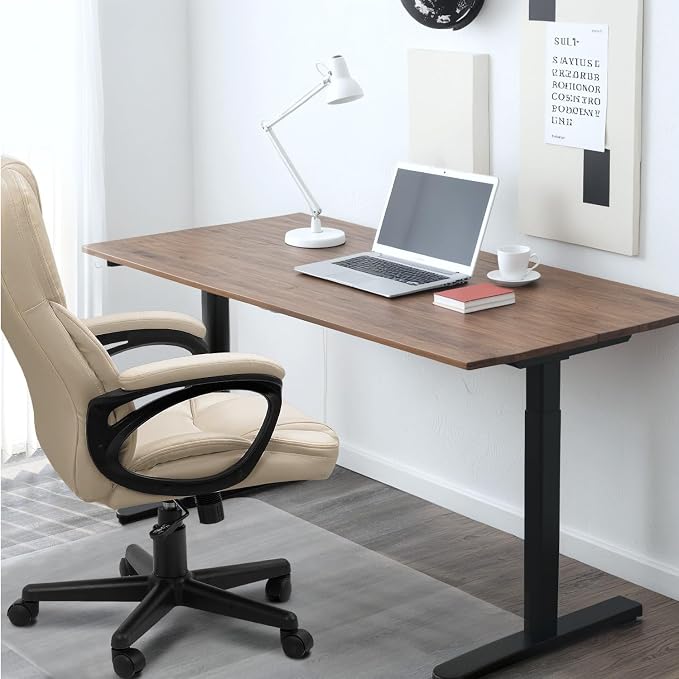 Furmax Office Executive Chair High Back Adjustable Managerial Home Desk Chair, Swivel Computer PU Leather Chair with Lumbar Support (1, Beige)