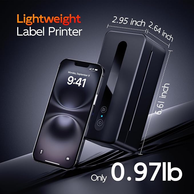 TATTMUSE Thermal Shipping Label Printer 4X6 Upgraded, 2026 New Version Bluetooth Label Printer for Small Business and Package, Support iOS, Android, Windows, Mac, Come with Label Holder