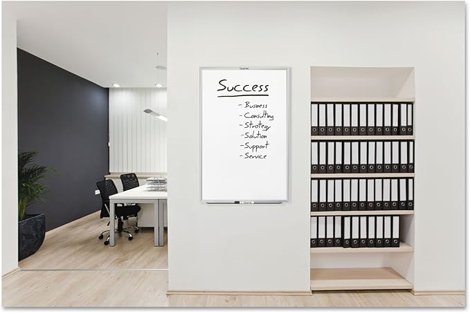 Quartet Dry Erase White Board 96"W x 48"H Magnetic Whiteboard, Nano-Clean, Silver Aluminum Frame (SM538)
