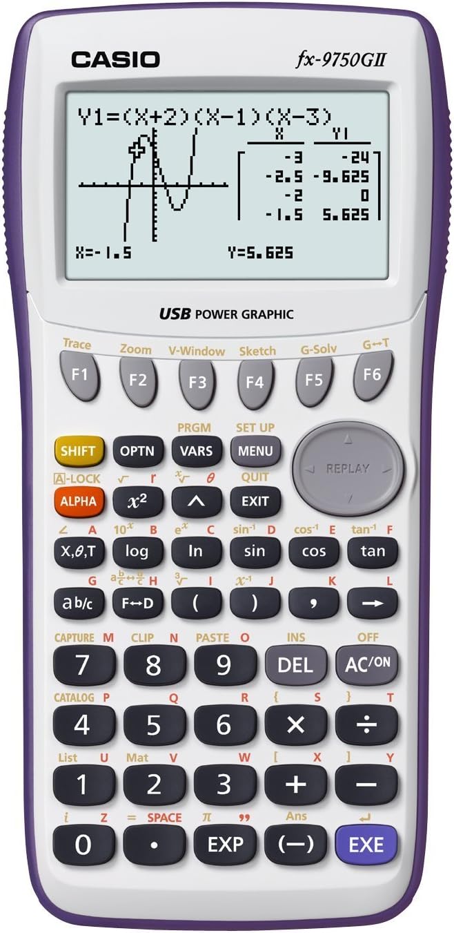 Casio Graphing Calculator, White (FX-9750GII) (Renewed)