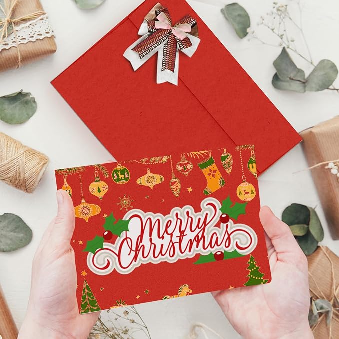 Red 5x7 Envelopes 100 Pack, 5.25 x 7.25 in, 110 GSM | Goefun A7 Self Seal Printable Invitation Envelopes for 5x7 Cards, Christmas, Birthday, Engagement, Anniversaries