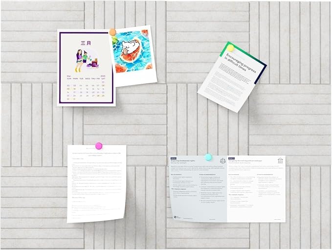 Stripe Felt Bulletin Board Tiles, Cork Board Alternative 48 x 36 in | 0.35 in modular felt wall tiles for notes, photos, schedules, reminders in offices, classrooms, home and office workspaces