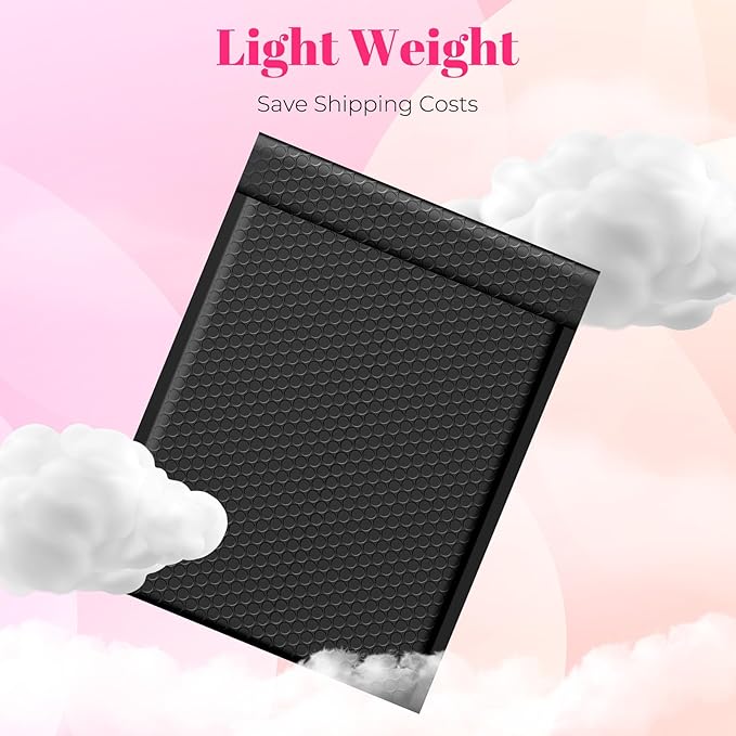 METRONIC Bubble Mailers 10x13" Padded Envelopes Black 40 Pack Waterproof | Poly Shipping Bags for Clothing,Self Seal Cushioning,Mailing Pouches for Shipping Books,Jewelry,Makeup Supplies,#000