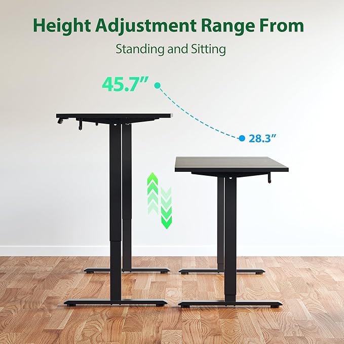 Agilestic 63 * 24 Inch Height Adjustable Electric Standing Desk, Black | Sit Stand Up Computer Desk, Memory Presets, Stable Steel Frame,154 lbs, Easy Assembly, Splice Board, Home Office, Studying