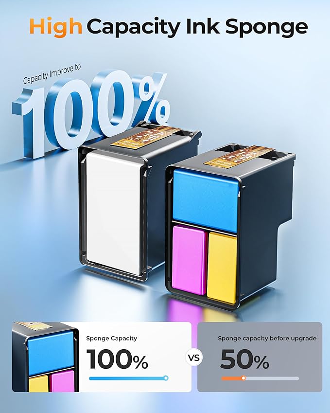 63XL Ink Cartridges Black and Color Remanufactured Replacement for HP Ink 63 for HP 63XL Ink Cartridges Combo Pack Work for Officejet 4650 3830 3833 5255 5258 Envy 4520 Deskjet 1112 3637 (2 Pack)