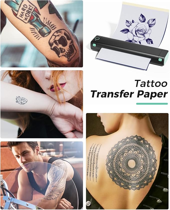 Phomemo Tattoo Transfer Paper, 50 Sheets A4 Size Thermal Stencil Paper for Tattoos Transfer Kit - Personal & Commercial Use, 4 Layers DIY Tattooing Tracing Paper for Tattoo Supplies, 8 1/4" x 11 2/3"