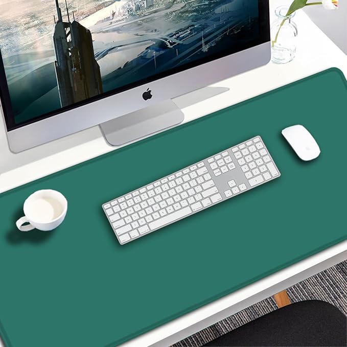 Mouse Pad Large, 31.5x15.7 inch Gaming Computer Keyboard Mouse Mat, Water Resist Non-Slip Mousepad Rubber Base Long XXL Mouse Pad for Work & Gaming, Office & Home, Green
