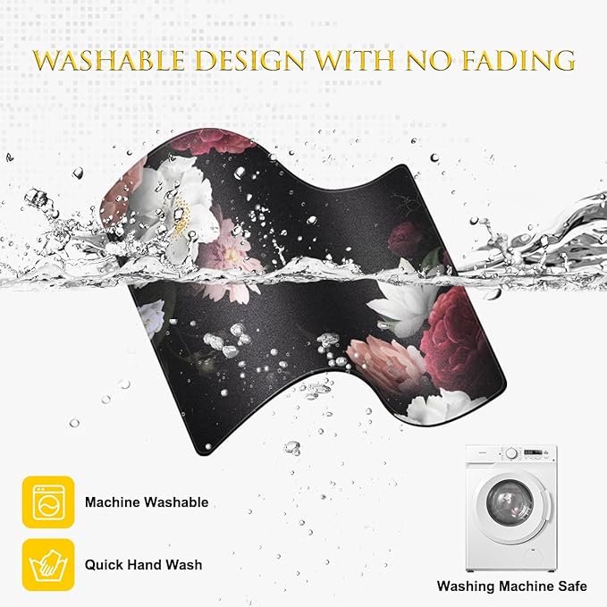 JIKIOU Mouse Pad with Stitched Edge, Portable Size-10.2x8.3in Peony | Anti-Fray, Comfortable Smooth Lycra Surface, Non-Slip Rubber Base, Machine Washable Fade-resistant, Compatible with All Mice