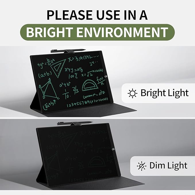 LCD Writing Tablet for Adults: 9.5 inch with Leather Case Reusable Erasable Notepad