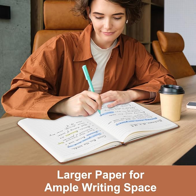 Comix A4 Lined Journal Notebook, 208 Pages, Large Size-8.5" x 11", Brown | Hardcover Journaling Notebooks for Men & Women, Fits for Work, Office, Business, School, Notes Taking & Writing
