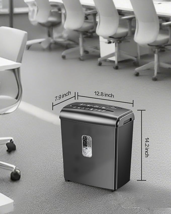 Locksworth 8-Sheet Micro-Cut Paper Shredder, P4 High Security, 4 Gallon Bin, 2-Minute Continuous Run, Home & Small Office Use