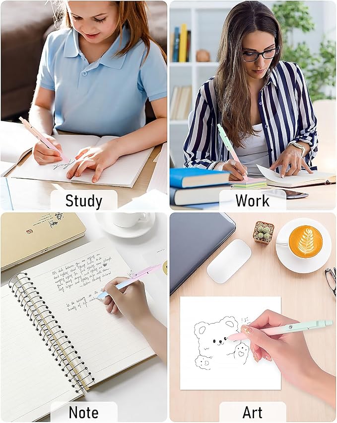 FIOVER Gel Pens, 5pcs Black Ink Medium Point 0.7mm Smooth Writing Pens | Comfort Grip, Aesthetic Pens for Journaling, School Office Supplies, Gifts for Women, Men