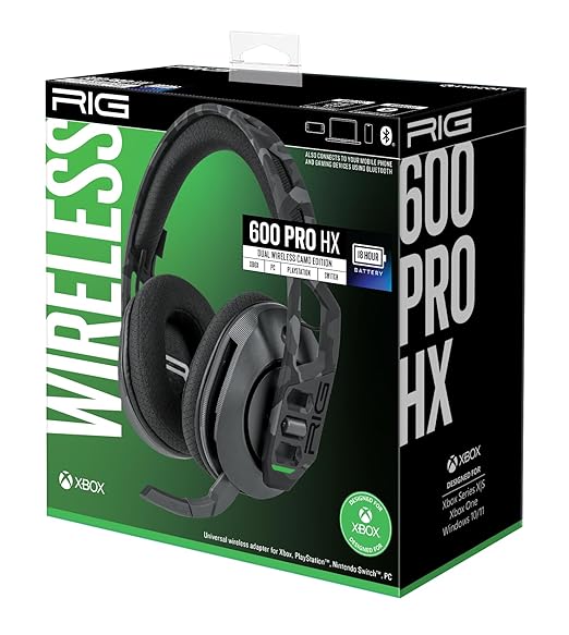 RIG 600 PRO HX Dual Wireless Universal Gaming Headset with 2.4GHz/Bluetooth for Xbox Series X|S, Xbox One, PlayStation PS4, PS5, Nintendo Switch, Switch 2, PC, Steam Deck, Android, iPhone – Urban Camo