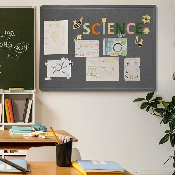 Felt Bulletin Board 48x36 inches, Decorative Pin Board for Home & Office | Cork Board Alternative for Wall with Push Pins, Display Mood Board for Photos, Notes & Reminders