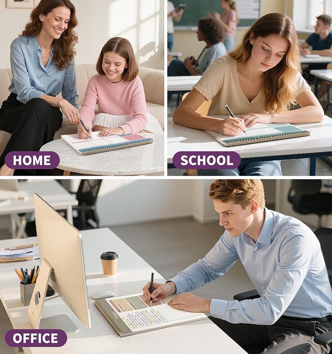 104 Pgs Weekly To Do List Notepad 52 Duplex-Printed Undated Sheets 100 GSM | (8.5"×11") Weekly Desk Planner For Work Home School Office Desk Accessories Supplies & Goal Setting Tasks - Purple