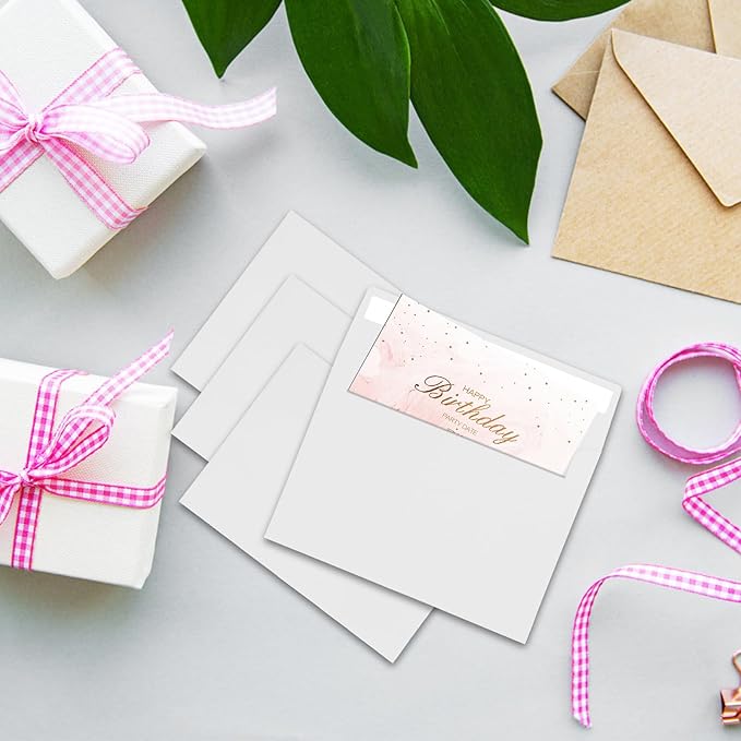 100Packs A7 White Envelopes 5x 7 Inch Card Envelopes,Self Seal for Weddings, Greeting Cards,Mailing, Invitations, Photos, Postcards