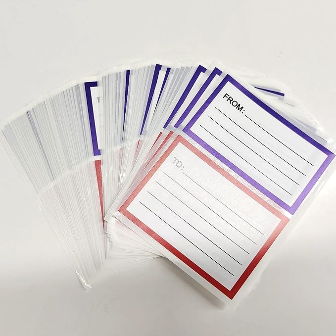 to from Return Address Mailing Labels 120 Pcs Blank Mail Shipping Label Postage Guaranteed Stickers 3.5 x 4.5 Inch Self Adhesive Handwriting to/from Address Tags Sticker for Package School,Home,Office