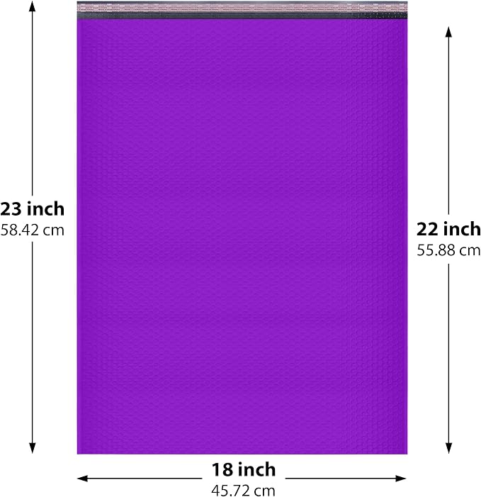 Purple Bubble Mailers 18x23, Poly Padded Envelopes #9, 50 Pack | Holds Clothing & Bulk Items, Self-Seal Closure, Cushioned Protection, Water-Resistant Poly, Size #9