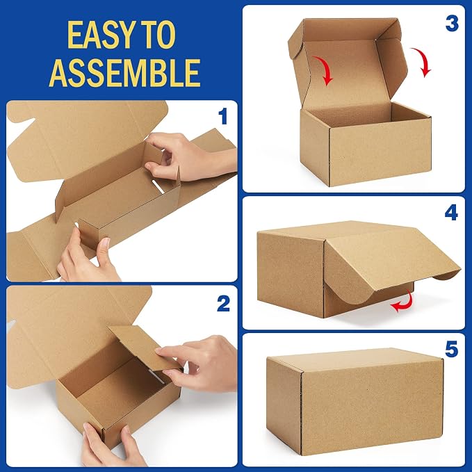 Shipping-Boxes-12x9x3 Inches: 22 Pack-Cardboard-Boxes-for-Packaging, Brown-Shipping-Boxes-for-Packing-Small-Business, Corrugated Box Mailers for Book Shoes Gift Mailing