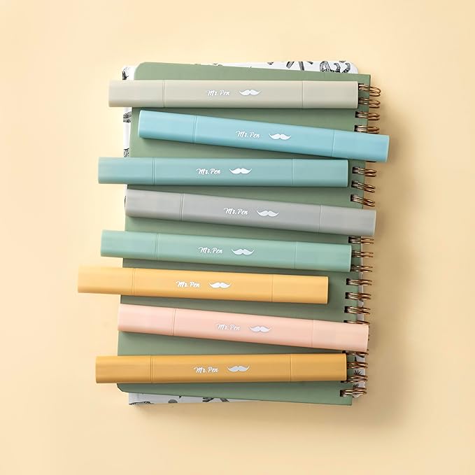 Mr. Pen- Aesthetic Bible Highlighters No Bleed Through Assorted Color, 8pcs | Ocean Dune, Cute Highlighter Dual Tip for Journaling Supplies and School Accessories, Bible Highlighters and Pens No Bleed