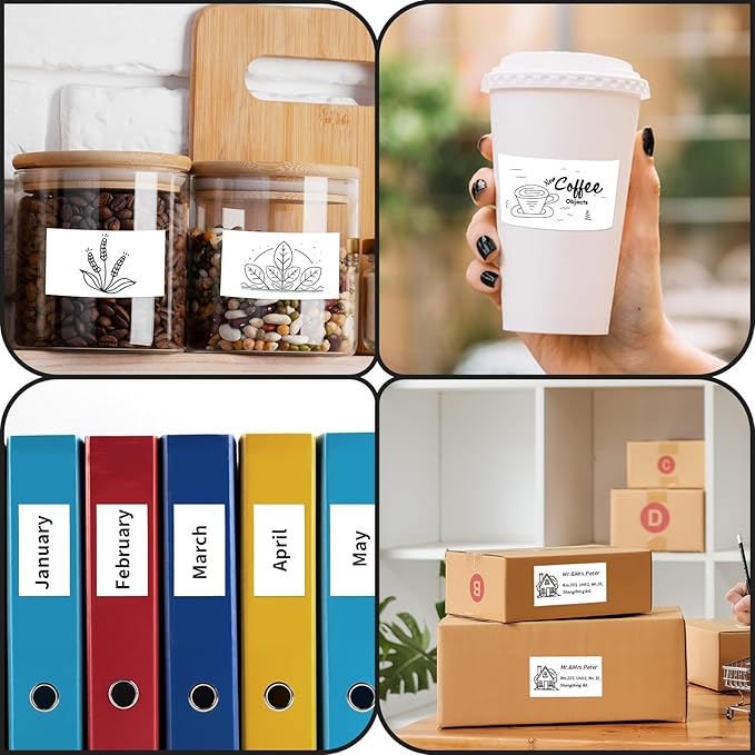 Starboling 2.25" x 1.25" White Direct Thermal Labels,Self-Adhesive Printer Label for Address,Logo,Shipping,Barcodes,QR Code