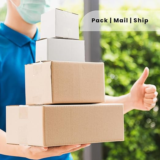Golden State Art, 8x8x8 Inches White Shipping Boxes 28 Pack, Corrugated Cardboard Box for Small Business Mailing, Shipping, Packaging