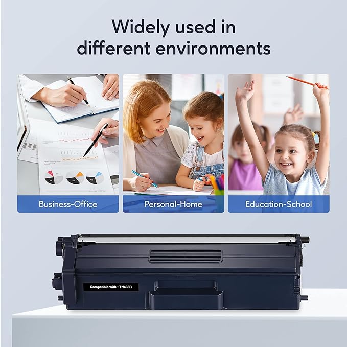 Compatible Toner Cartridge Replacement for Brother TN436 TN 436 TN436BK TN433 TN431for Brother HL-L8360CDW HL-L8260CDW MFC-L8900CDW MFC-L8690CDW Printer (Cyan, Yellow, Magenta, Black, 4 Pack)