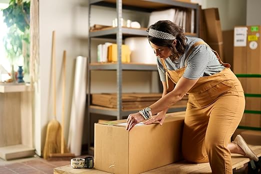 Duck Max Strength Clear Packing Tape with Dispenser – 6 Rolls of Maximum Strength Heavy Duty Packaging Tape for Shipping & Moving, Strong Packing Tape for Boxes, 1.88 Inch x 22 Yards, Clear (284983)