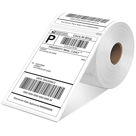 L LIKED 6600 Direct Thermal Labels 4" x 6", Replacement for DYMO 1744907 | 220 Labels/Roll, BPA Free, Perforations, Strong Adhesive, Compatible with Rollo, DYMO 4XL 1744907& Zebra Desktop Printers