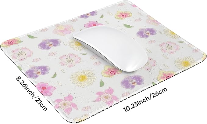 Premium Stitched Mouse Pad 10.2 x 8.3 in | Smooth, Washable Desk Mat with Non-Slip Base | Personalized Cute MousePads for Gaming,Work,Laptop, Computer, Office, Home (Butterfly Fantasy)