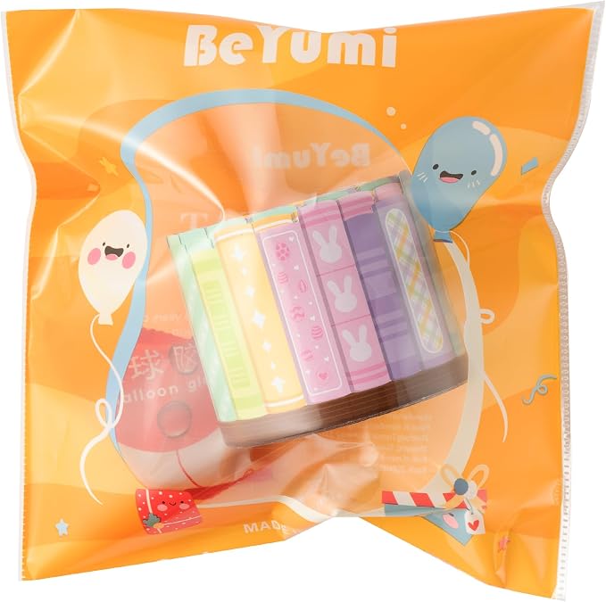 BeYumi Pastel Bookshelf Border Trim - 65ft Back to School Colorful Pastel Books Rolled Border Trim Floral Bunny Bookshelf Bulletin Board Library Classroom Office Chalkboard Home Wall Party Decoration